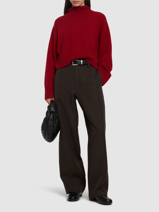 Loulou Studio: Stintino wool blend turtleneck sweater - Red - women_1 | Luisa Via Roma