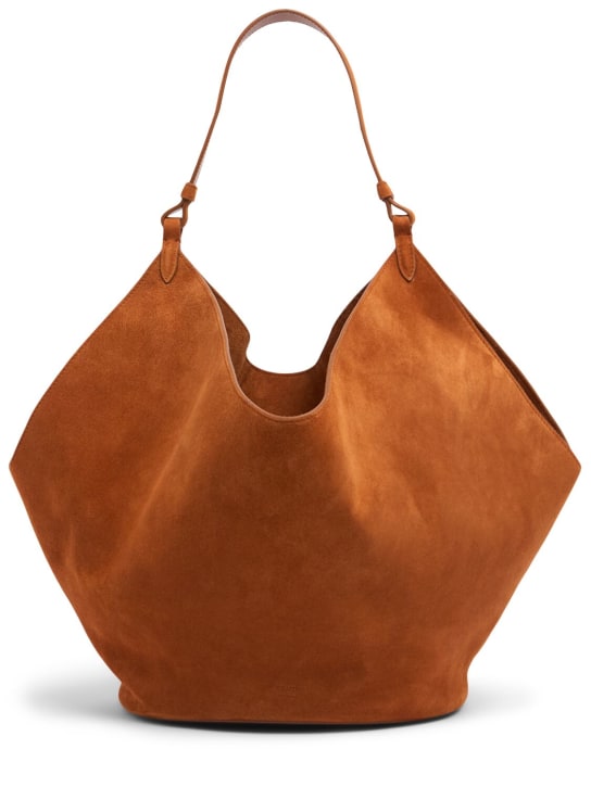 Khaite: Medium Lotus leather shoulder bag - Karamel - women_0 | Luisa Via Roma