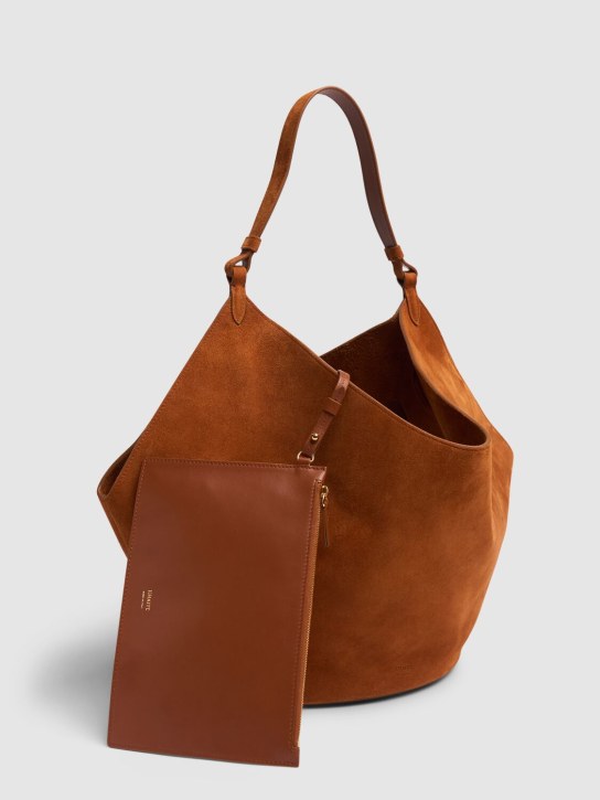 Khaite: Medium Lotus leather shoulder bag - Caramel - women_1 | Luisa Via Roma