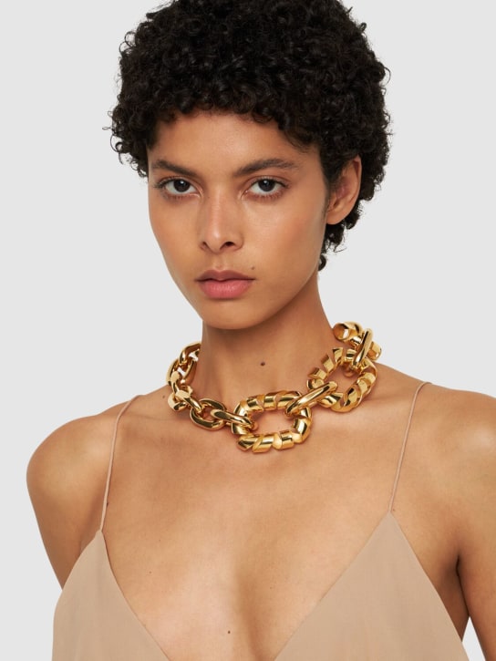 Rabanne: XL Link twist collar necklace - Gold - women_1 | Luisa Via Roma