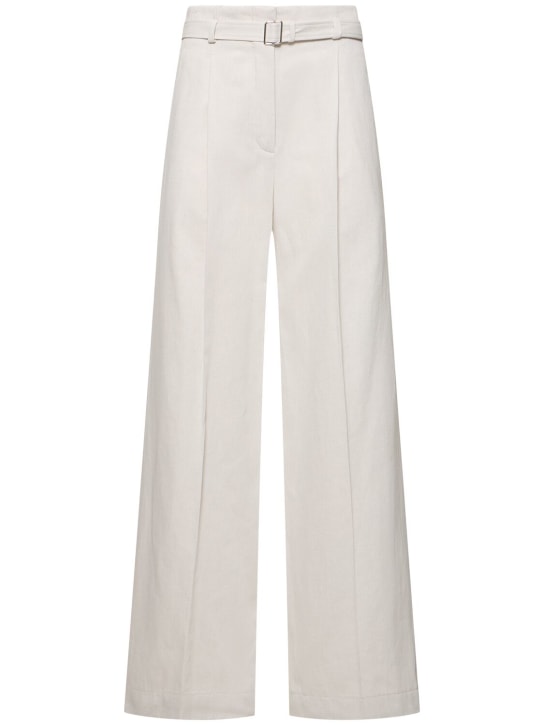 Proenza Schouler: Pantalones de algodón y lino - Blanco - women_0 | Luisa Via Roma