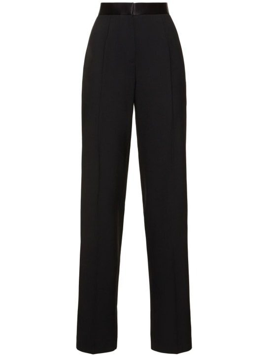 Nensi Dojaka: Tailored high waisted wide pants - 블랙 - women_0 | Luisa Via Roma