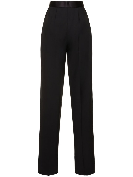 Nensi Dojaka: Pantaloni larghi sartoriali a vita alta - Nero - women_4 | Luisa Via Roma