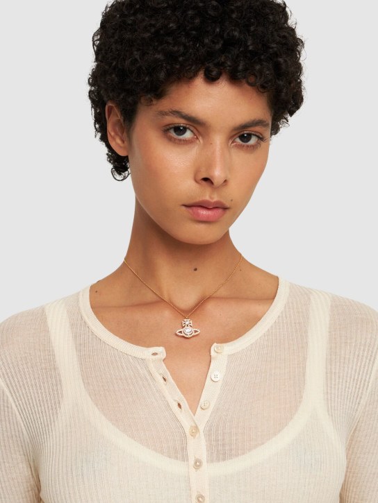 Vivienne Westwood: Halskette mit Kristallanhänger „Norabelle“ - Gold/Kristall - women_1 | Luisa Via Roma