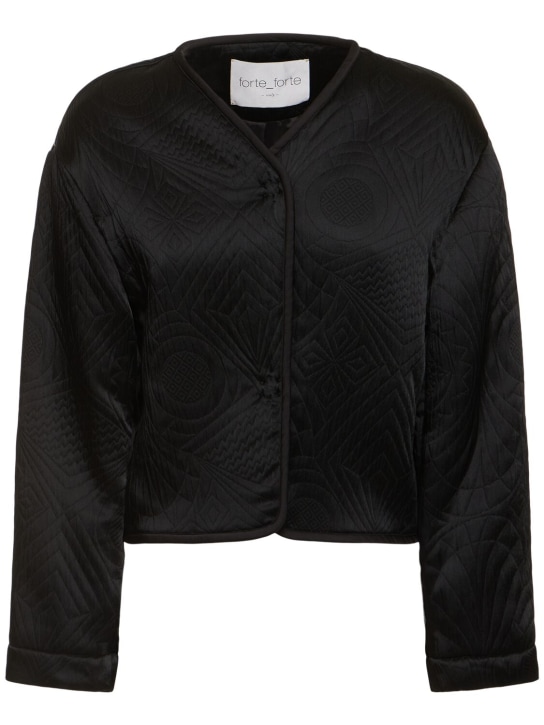 Forte_forte: Spencer matelassé couture jacket - Black - women_0 | Luisa Via Roma