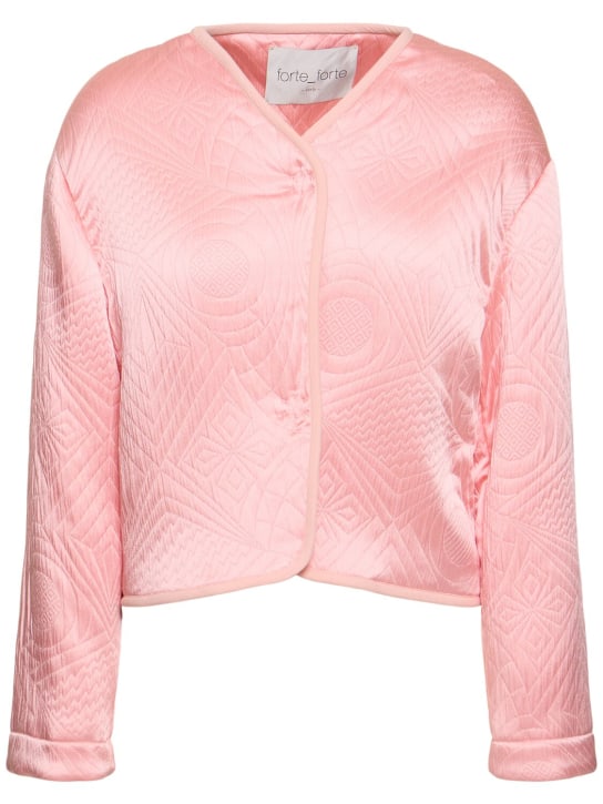 Forte_forte: Spencer matelassé couture jacket - Pink - women_0 | Luisa Via Roma