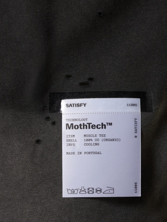 Satisfy: MothTech Muscle棉质T恤 - 漂白黑 - men_1 | Luisa Via Roma