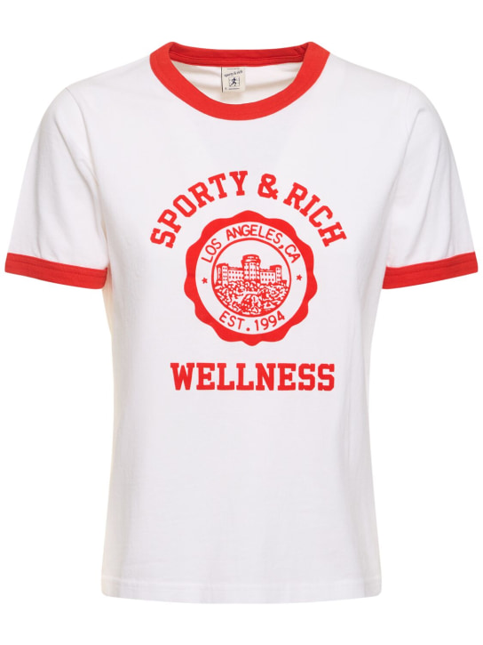 Sporty & Rich: T-Shirt mit Emblem - women_0 | Luisa Via Roma