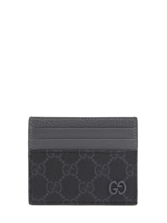 Gucci: Bicolor GG card case - 블랙/그레이 - men_0 | Luisa Via Roma