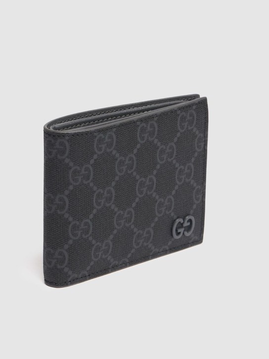 Gucci: Bicolor GG billfold wallet - Black/Steel - men_1 | Luisa Via Roma