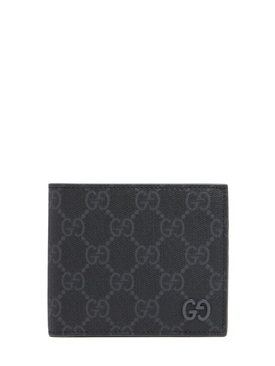 Gucci: Bicolor GG billfold wallet - ブラック/スチール - men_0 | Luisa Via Roma