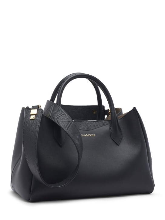 Lanvin: Sac à main en cuir Concerto Jour - Noir - women_0 | Luisa Via Roma