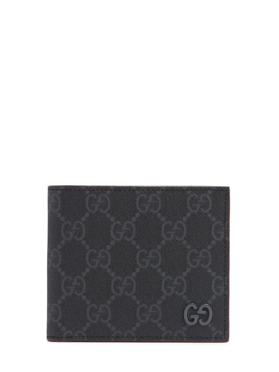 Gucci: Bicolor GG billfold wallet - Black/Bordeaux - men_0 | Luisa Via Roma