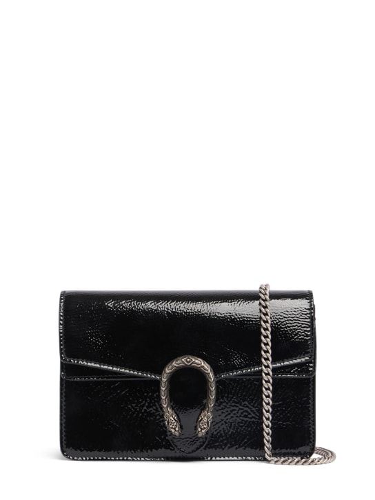 Gucci: Mini Dionysus patent leather bag - ブラック - women_0 | Luisa Via Roma