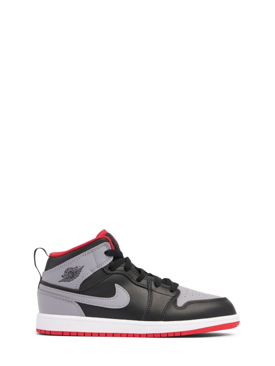 Nike: Jordan 1 Mid sneakers - Black/Cement - kids-girls_0 | Luisa Via Roma