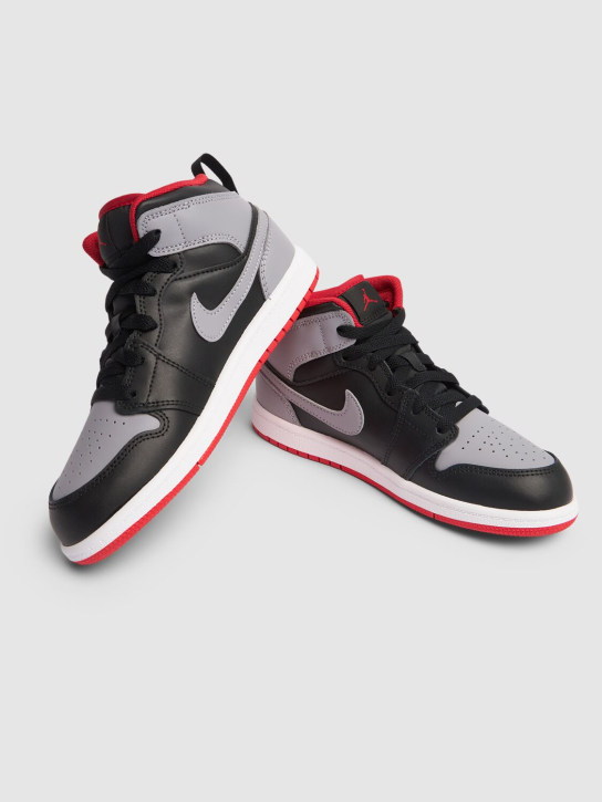 Nike: Sneakers Jordan 1 Mid - Black/Cement - kids-girls_1 | Luisa Via Roma