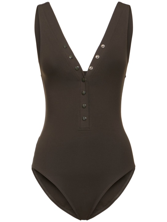 Eres: Icone one piece V-neck swimsuit - Gri - women_0 | Luisa Via Roma