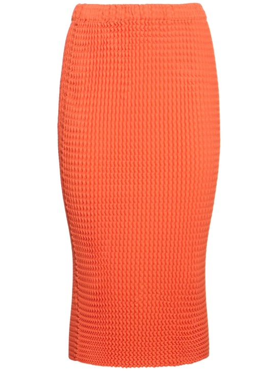 ISSEY MIYAKE: Jupe plissée en coton mélangé - Orange - women_0 | Luisa Via Roma