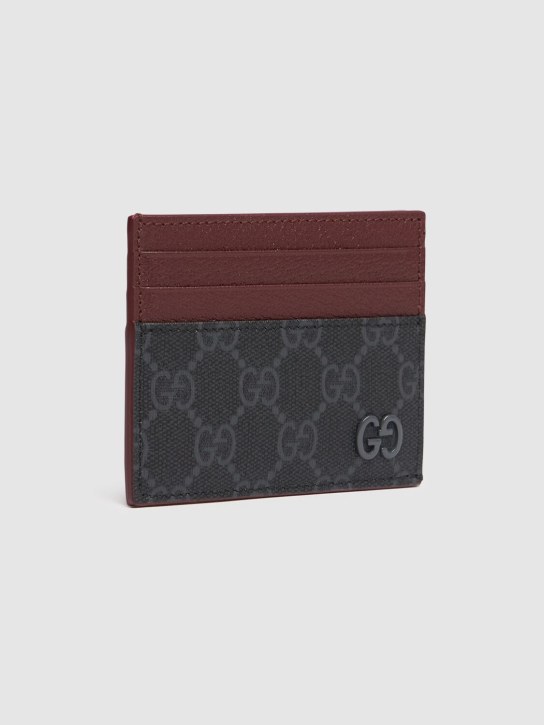 Gucci: Bicolor GG card case - Noir/Bordeaux - men_1 | Luisa Via Roma