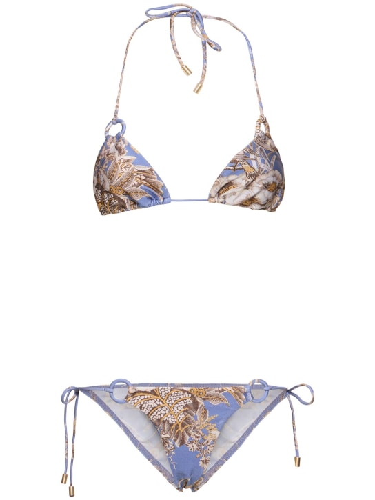 Zimmermann: Ottie lycra ring triangle bikini set - Blue/Multi - women_0 | Luisa Via Roma