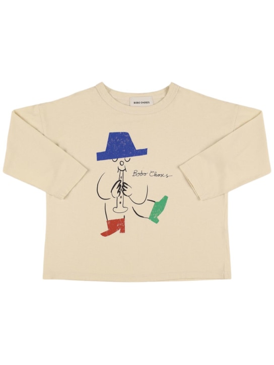 Bobo Choses: Printed organic cotton t-shirt - White - kids-boys_0 | Luisa Via Roma