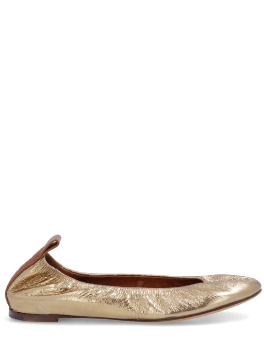 Lanvin: 5mm Laminated ballerina flats - Gold - women_0 | Luisa Via Roma