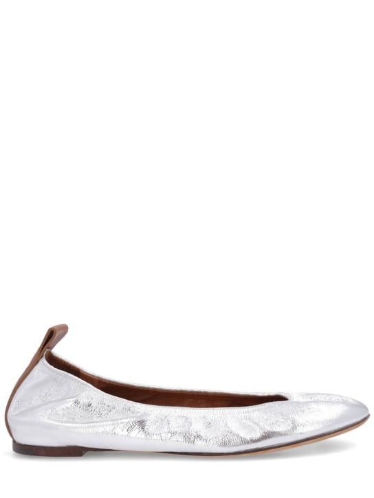 Lanvin: 5mm Laminated ballerina flats - Silver - women_0 | Luisa Via Roma