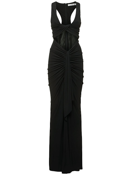 Christopher Esber: Vivenda draped front cutout long dress - Black - women_0 | Luisa Via Roma