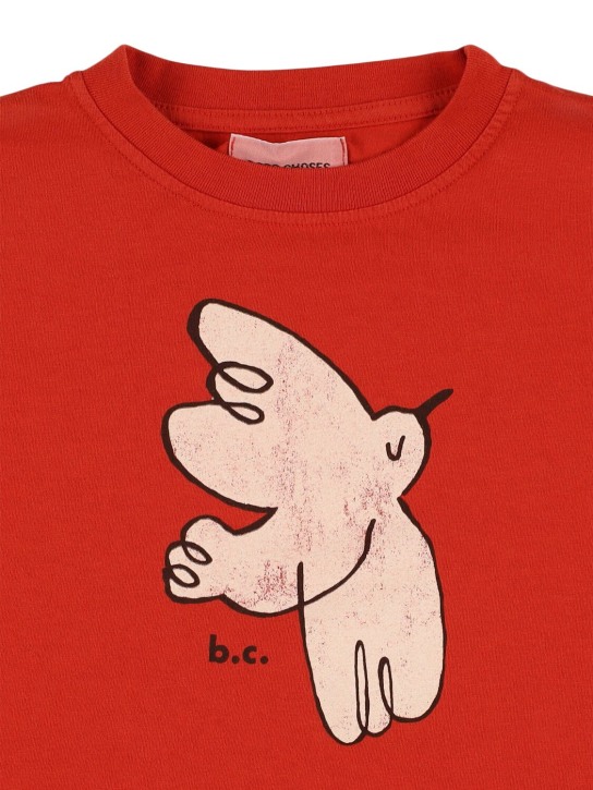 Bobo Choses: T-shirt en coton biologique imprimé oiseau - Rouge - kids-boys_1 | Luisa Via Roma