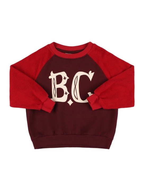 Bobo Choses: Printed organic cotton sweatshirt - Red - kids-boys_0 | Luisa Via Roma