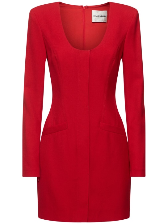 Roland Mouret: Tailored wool blend mini dress - Red - women_0 | Luisa Via Roma