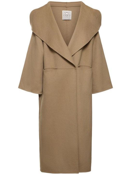 Toteme: Signature wool & cashmere coat - Beige - women_0 | Luisa Via Roma