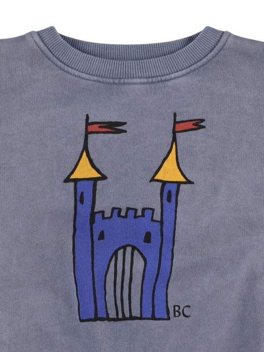 Bobo Choses: Castle print organic cotton sweatshirt - Grey - kids-girls_1 | Luisa Via Roma