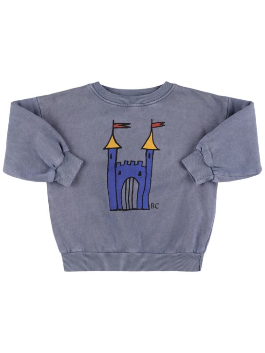 Bobo Choses: Castle print organic cotton sweatshirt - Grey - kids-boys_0 | Luisa Via Roma