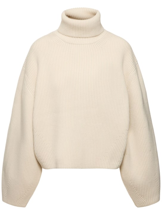 Toteme: Ribbed wool blend turtleneck sweater - women_0 | Luisa Via Roma