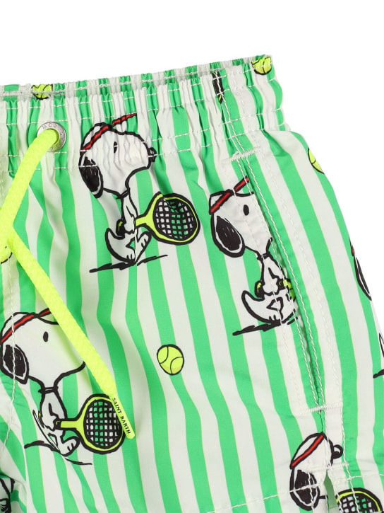 Mc2 Saint Barth: Bañador shorts de nylon estampado - Verde - kids-boys_1 | Luisa Via Roma