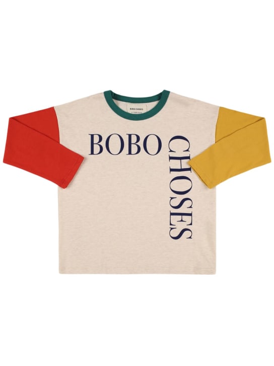 Bobo Choses: T-shirt en coton biologique imprimé logo - Multicolore - kids-boys_0 | Luisa Via Roma