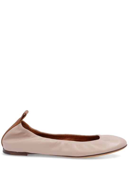 Lanvin: Ballerines en cuir 5 mm - Beige Foncé - women_0 | Luisa Via Roma