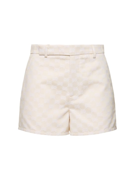 Gucci: GG cotton blend shorts - Salty Sand - women_0 | Luisa Via Roma