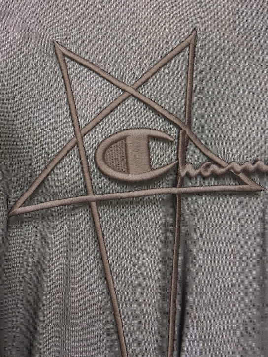 Rick Owens: Tommy T logo mesh t-shirt - men_3 | Luisa Via Roma