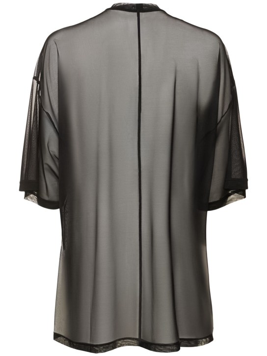 Rick Owens: Tommy T logo mesh t-shirt - men_4 | Luisa Via Roma