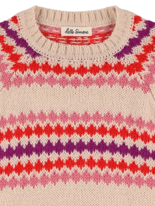 Hello Simone: Maglia Marmotte in misto lana - Beige/Multi - kids-girls_1 | Luisa Via Roma