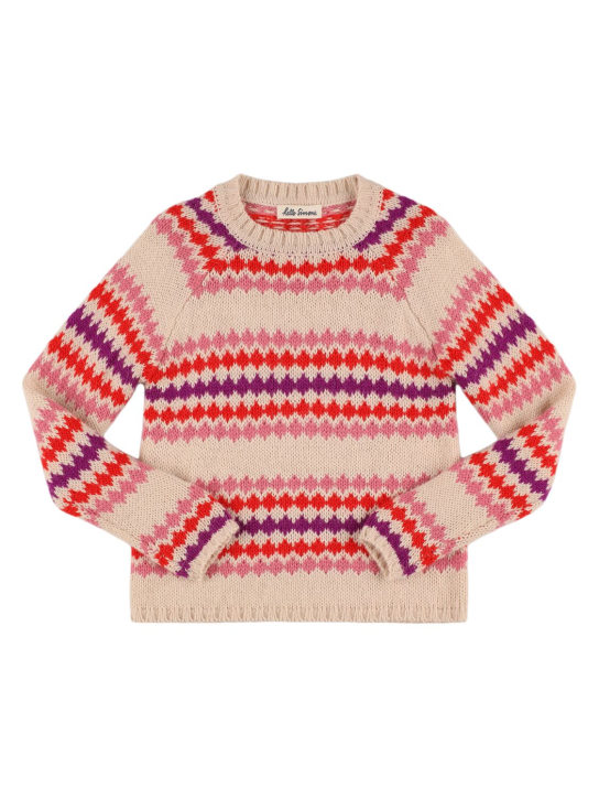 Hello Simone: Maglia Marmotte in misto lana - Beige/Multi - kids-girls_0 | Luisa Via Roma