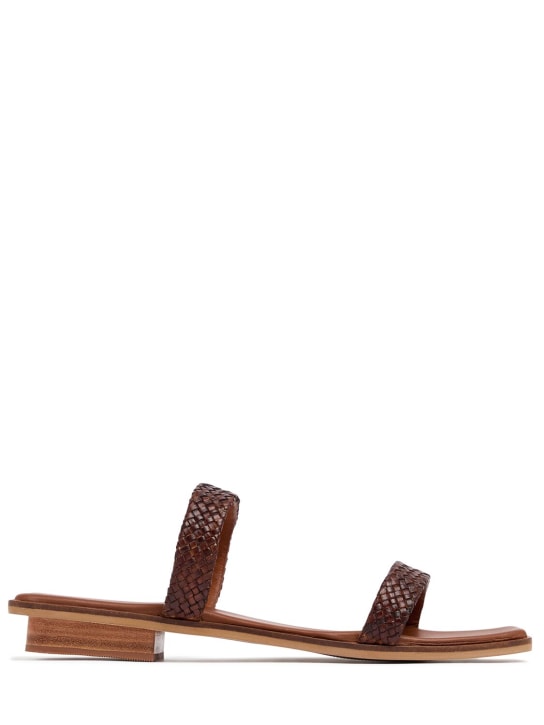 Bembien: 10mm Alana leather slide sandals - Kahverengi - women_0 | Luisa Via Roma