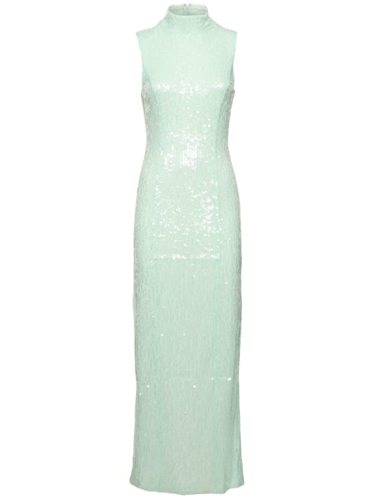 Rotate: Therarosa embellished slit midi dress - Light Green - women_0 | Luisa Via Roma
