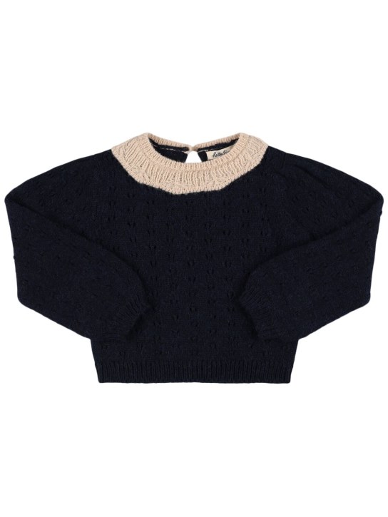 Hello Simone: Mathilde wool blend knit sweater - Blue - kids-girls_0 | Luisa Via Roma