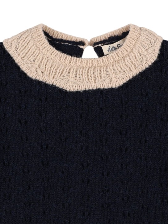 Hello Simone: Mathilde wool blend knit sweater - Blue - kids-girls_1 | Luisa Via Roma