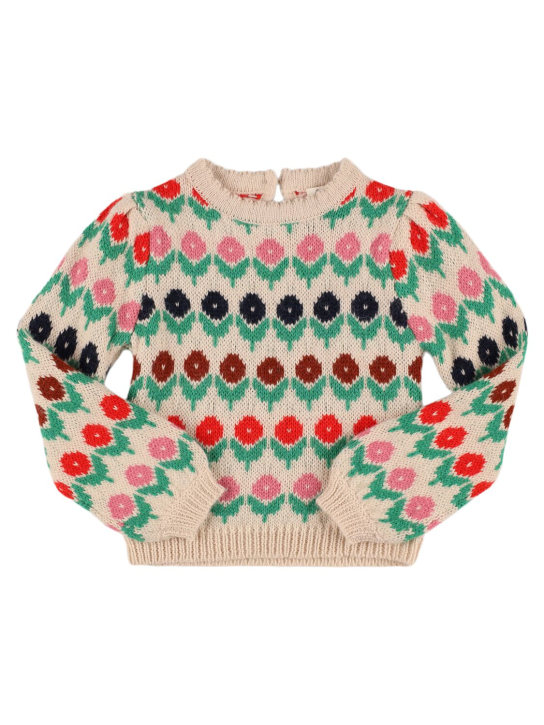 Hello Simone: Cleophee wool blend knit sweater - Multicolor - kids-girls_0 | Luisa Via Roma