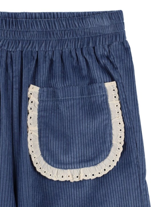 Hello Simone: Mouna cotton corduroy pants - Blue - kids-girls_1 | Luisa Via Roma