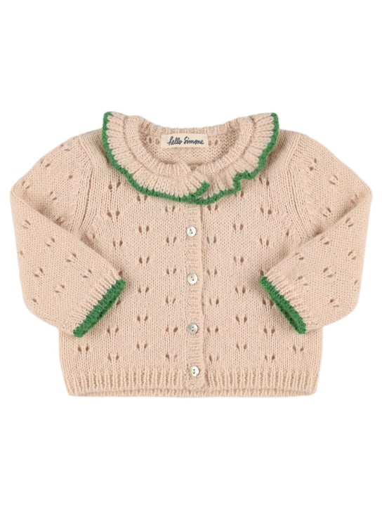 Hello Simone: Linette wool blend knit cardigan - Ecru - kids-girls_0 | Luisa Via Roma